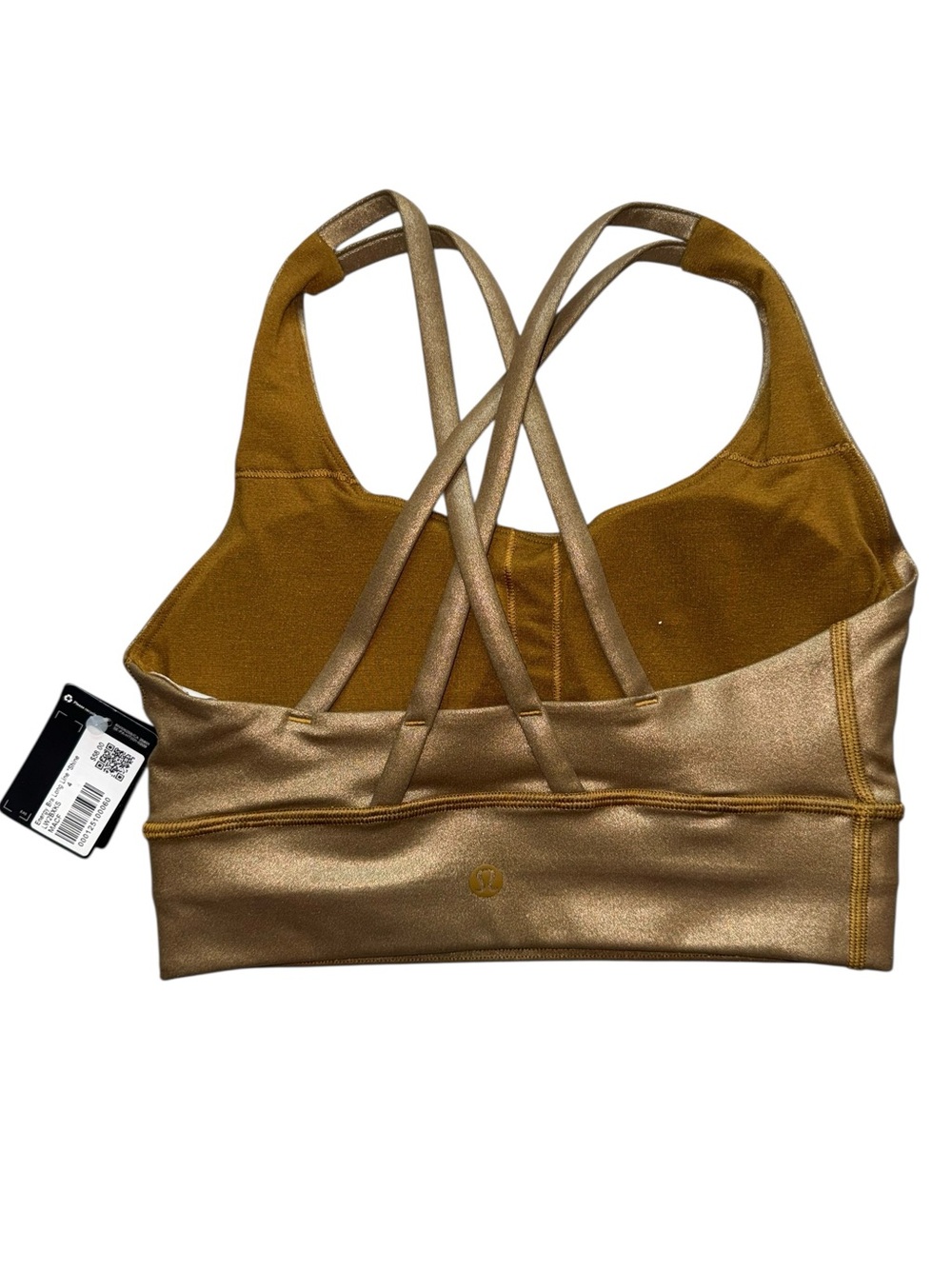NWT LULULEMON Energy Bra Matte Copper Foil Long Line Shine Medium Support Bra 4 - Picture 7 of 10